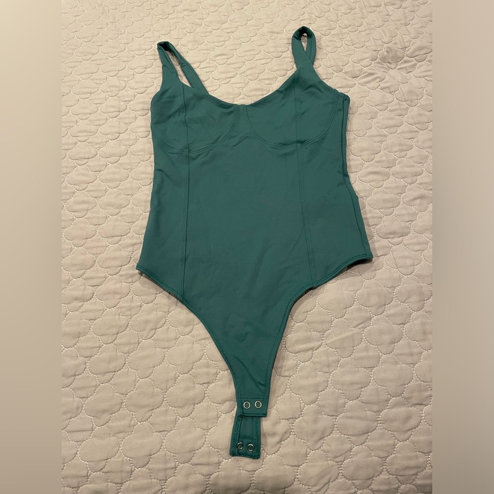 Abercrombie & Fitch Green Seamless Corset Bodysuit